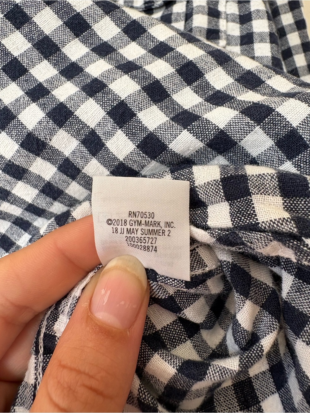 JANIE and JACK Gingham Linen/Cotton Button Down Shirt Navy Blue & White Sz 3 - Picture 11 of 11